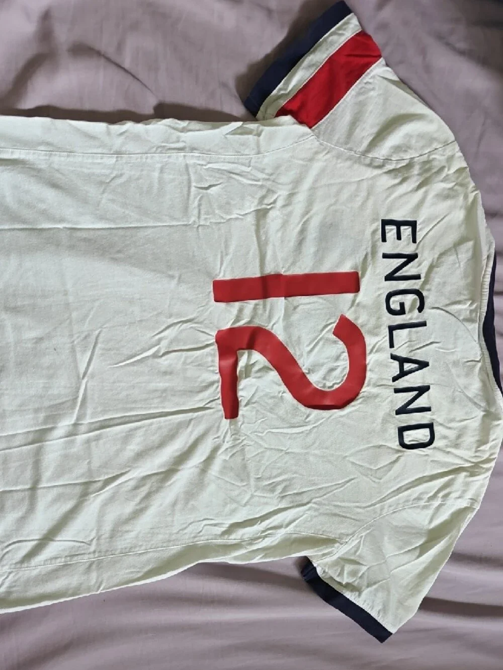 Polo by Ralph Lauren White Short Sleeve Jersey with Red and Navy Accents